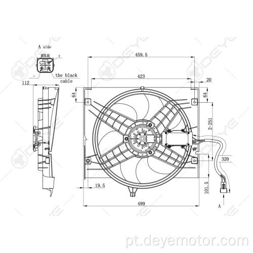 Ventilador de resfriamento do radiador 12v DC para BMW 3